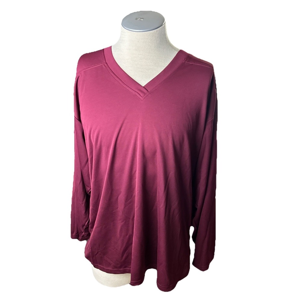 Tronx Dj100 Jersey Shirt Maroon Mens Large Long Sleeve Shirt Activewear
